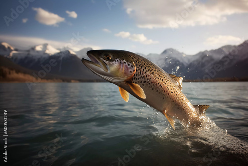 Nature's Leap: Majestic Trout in Twilight