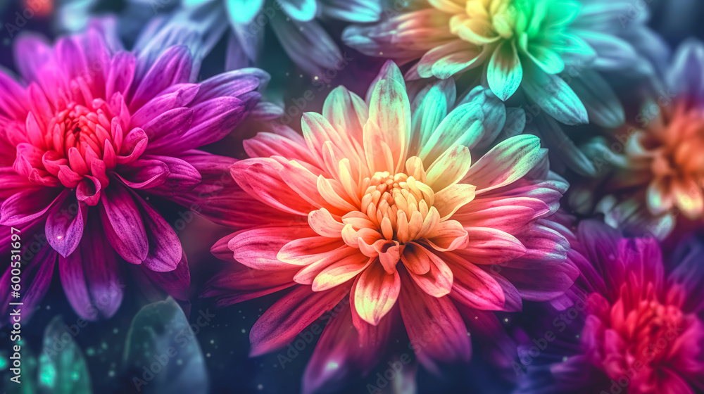 Abstract dark background with flowers, generative AI. Abstract dark background with flowers, generative AI.