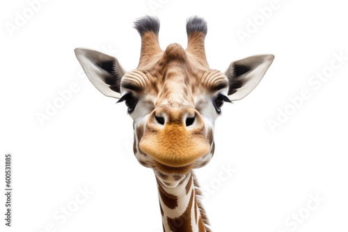 Giraffe Face on Transparent Background. AI