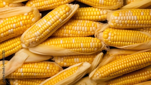 Corn harvest top down view background © bazusa