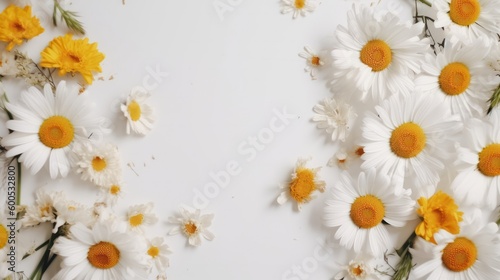 banner background with Daisy and decor on the edges