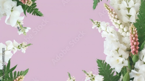 banner background with foxglove and decor on the edges