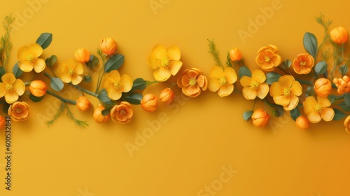 banner background with buttercup and decor on the edges