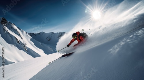 MAn skiing down a mountain