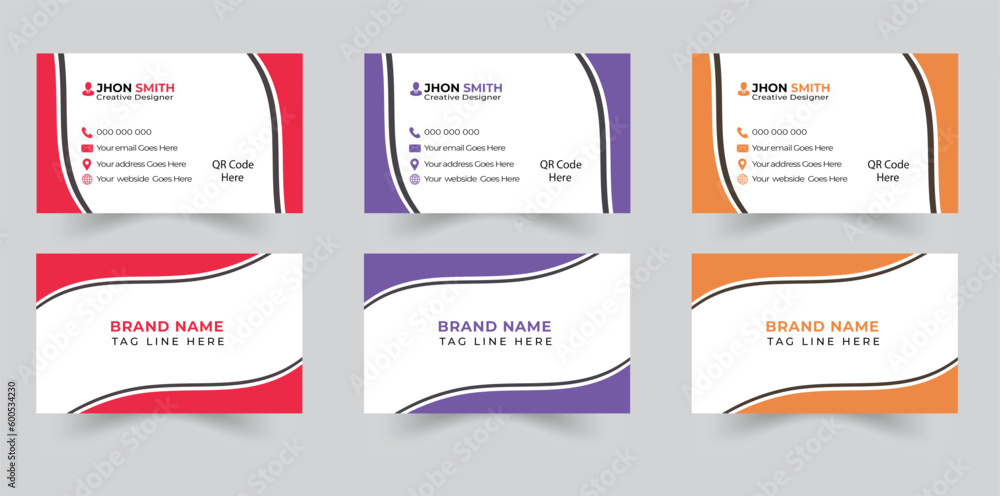 Creative and modern business card template Corporate Business Card Minimal Business Card Modern Business Card Creative and Clean Business Card creative business card Vector illustration Visiting card