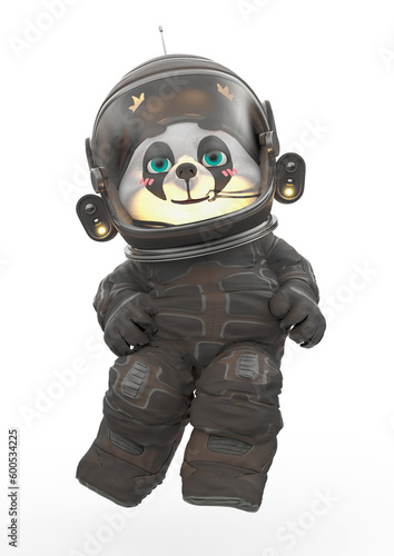Fototapeta Naklejka Na Ścianę i Meble -  teddy bear astronaut cartoon is floating back