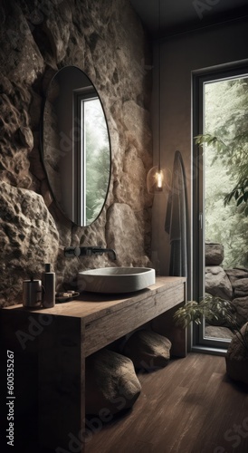 Stunning Luxurious Bathroom with Freestanding Tub  Designer Elements  and Abundant Natural Light..
