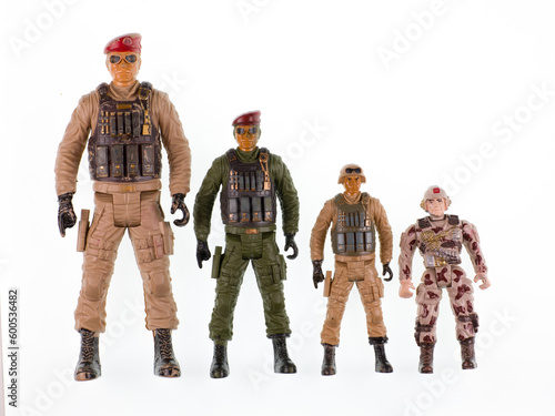 toy american soldiers isolated on white background