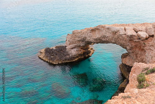 Cyprus Ayia Napa Bridge of Lovers . Cliff Arch Over the Sea