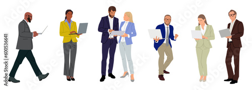 Tableau sur toile Business people working at laptop