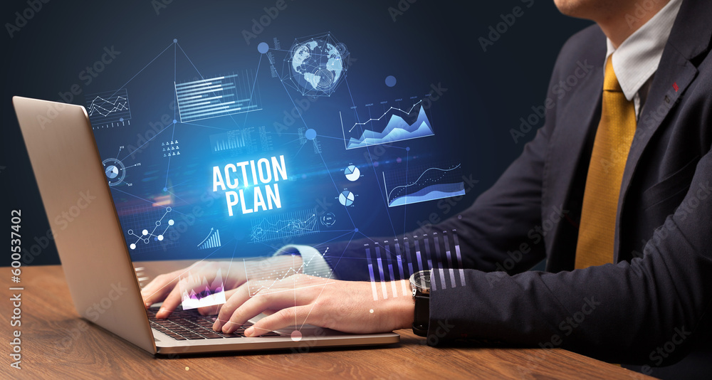 Businessman working on laptop, business concept Businessman working on laptop, business concept