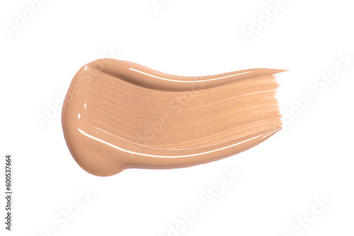 Smear of makeup foundation or concealer or primer isolated on white