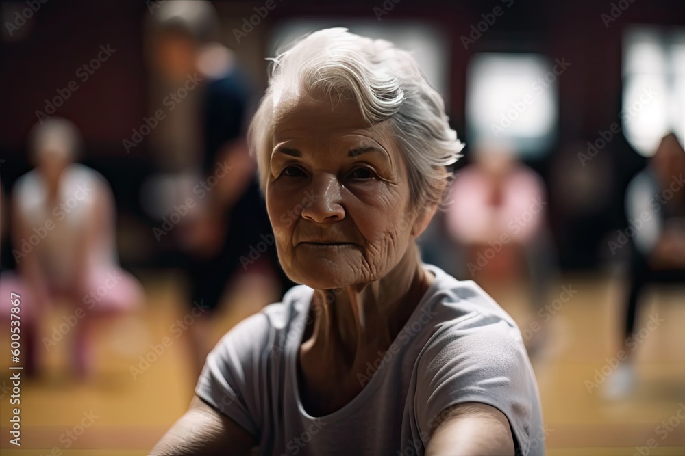 portrait of old woman at fitness portrait of old woman at fitness