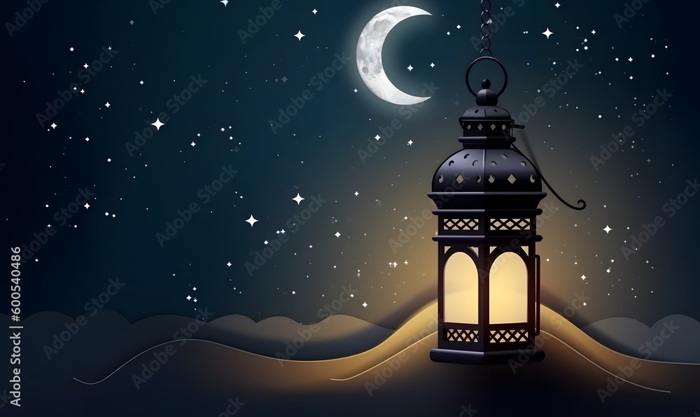 Eid mubarak night with light lamp Eid mubarak night with light lamp