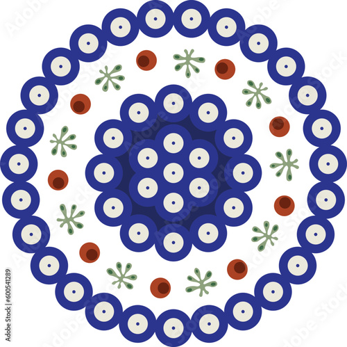 Bolesławiec Polish pottery round vector pattern