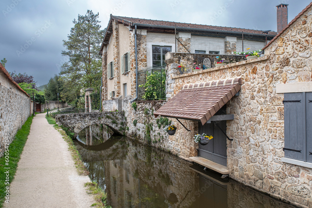 Village of Chevreuse south of Paris in France, with its typical medieval architecture