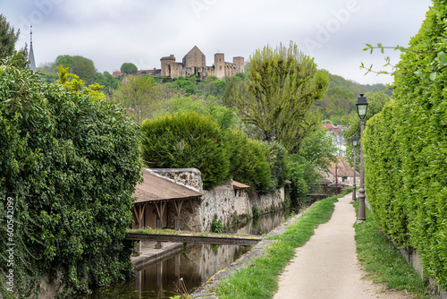 Village of Chevreuse south of Paris in France, with its typical medieval architecture