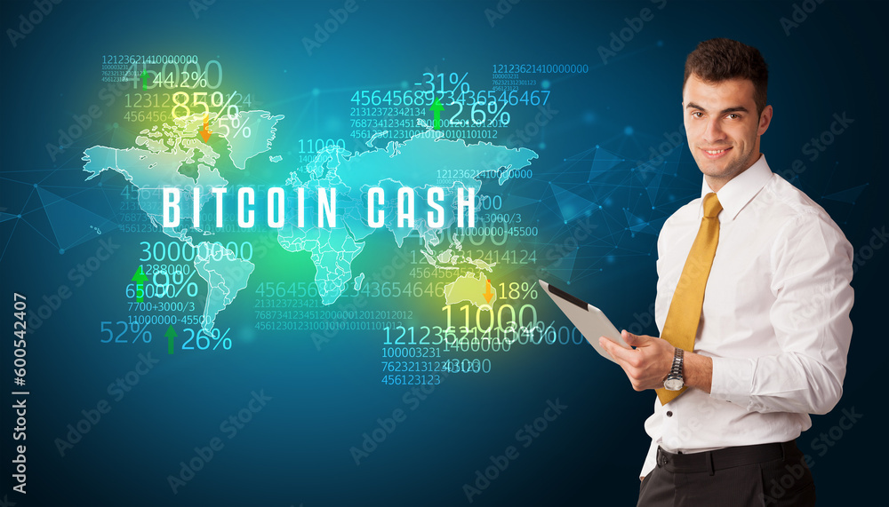 Businessman thinking about market concept Businessman thinking about market concept