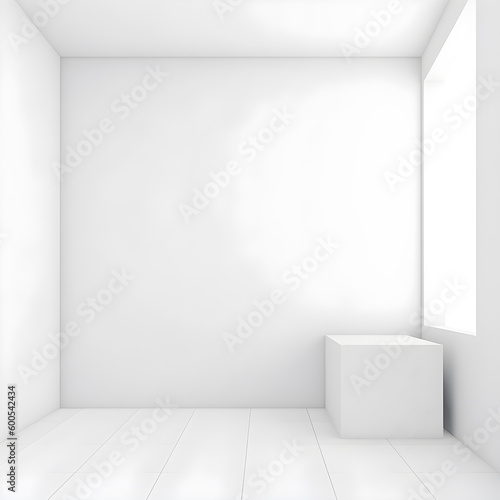 White Empty Room Photo Generative AI