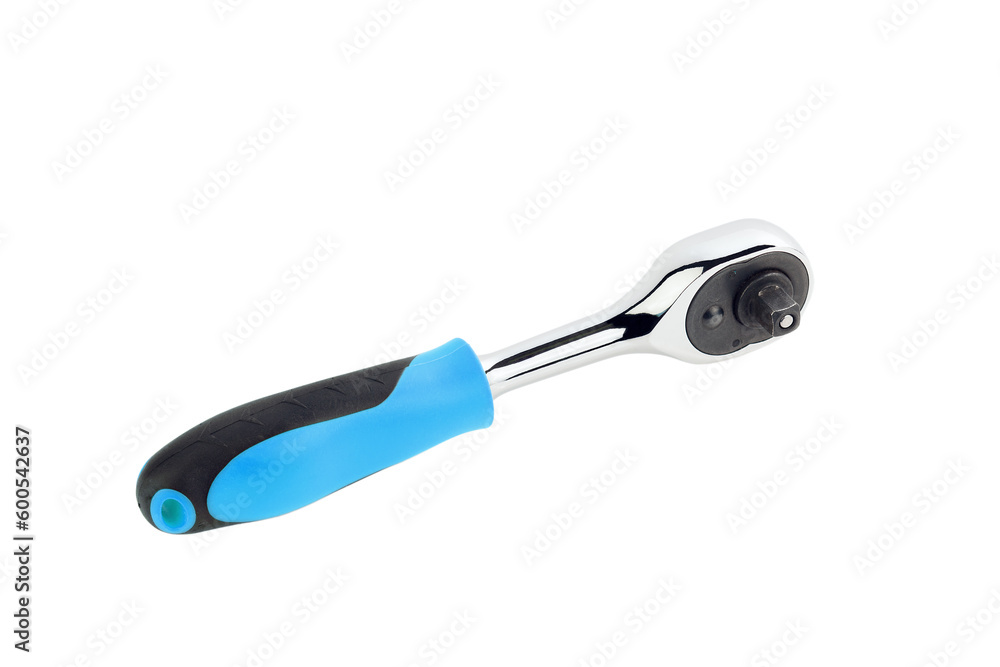 Hand tools. Wrench with ratchet. isolated on white background Hand tools. Wrench with ratchet. isolated on white background