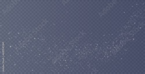 Bokeh light lights effect background. White png dust light. Christmas background of shining dust Christmas glowing light bokeh confetti and spark overlay texture for your design.	