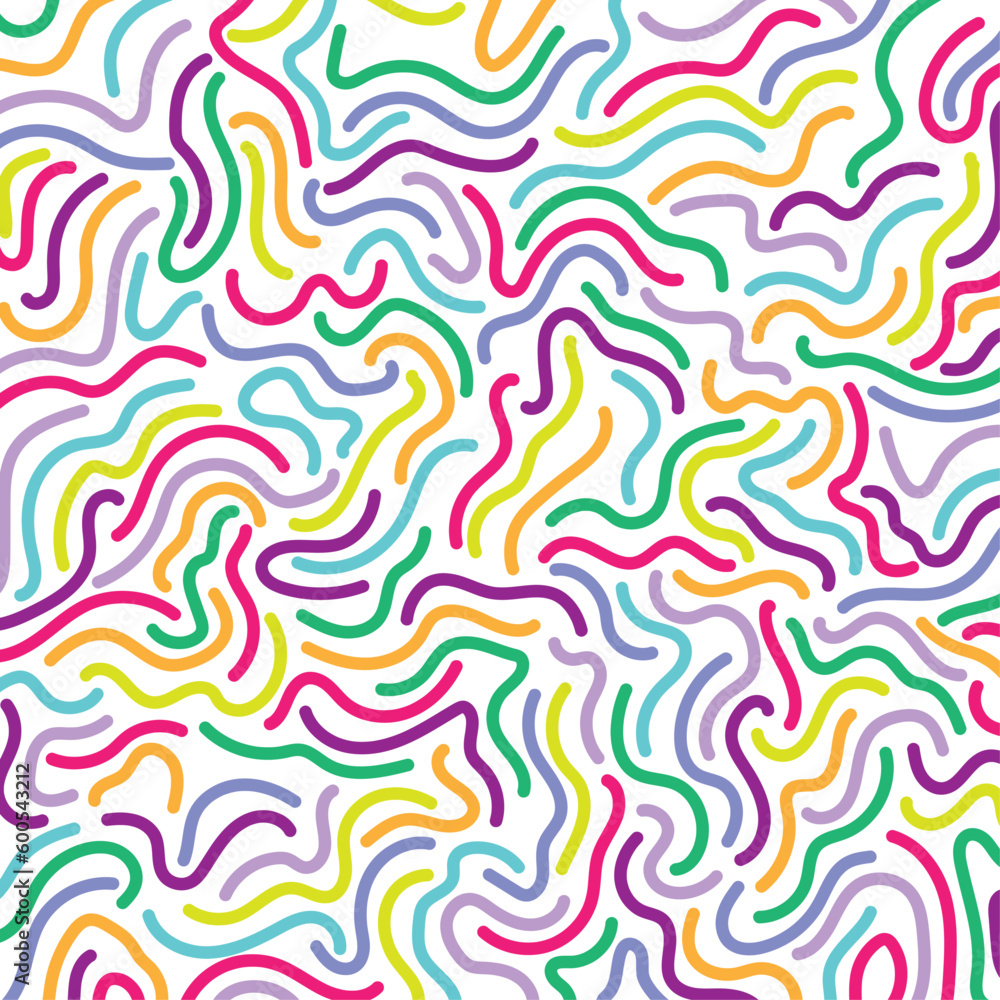 Wavy lines doodles abstract vector background for children's fun moments celebration
