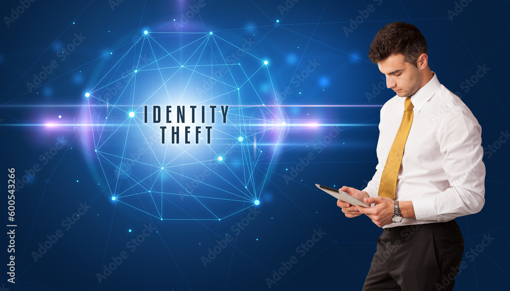 businessman thinking about security concept businessman thinking about security concept