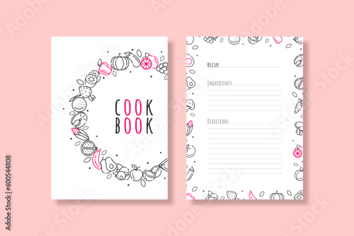 Recipe book and list template, vector illustrator