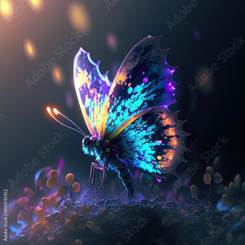 butterfly on a flower (AI generated - FREE copyright)