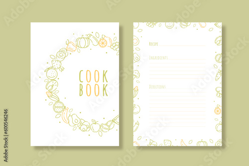 Recipe book and list template, vector illustrator