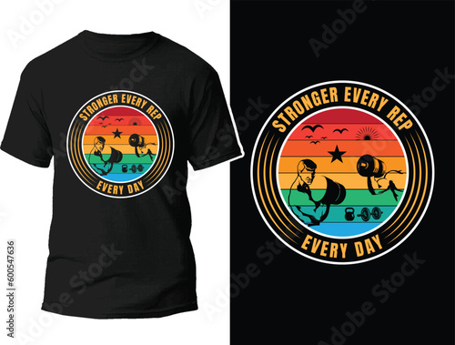 fitness gym workout exercise training vector graphics t shirt design