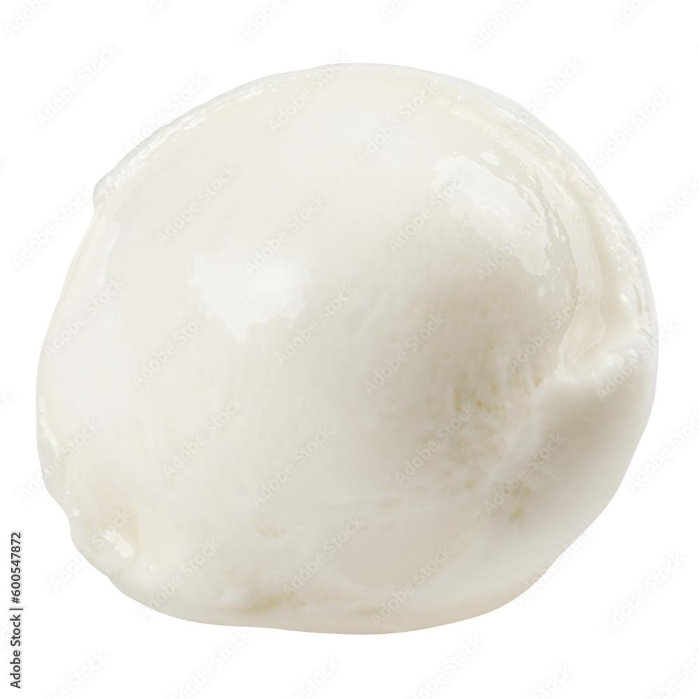 Mozzarella cheese isolated on white background, full depth of field Mozzarella cheese isolated on white background, full depth of field