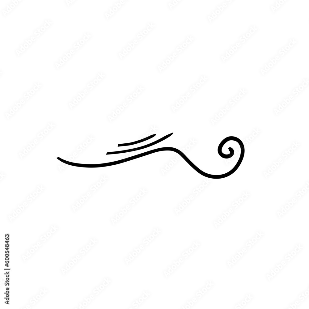 Wind doodle line shape vector