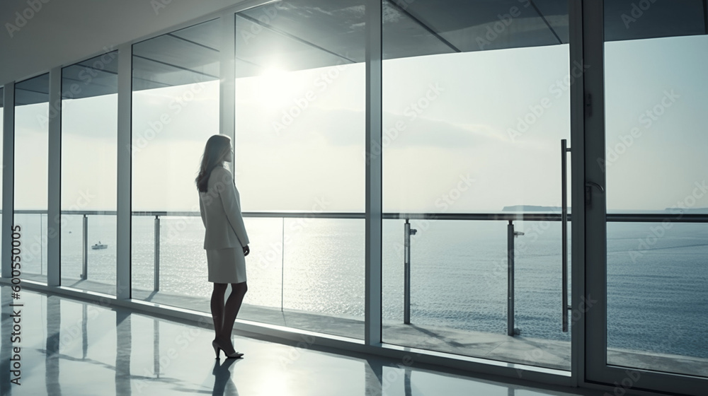Fototapeta premium office woman at sea-side