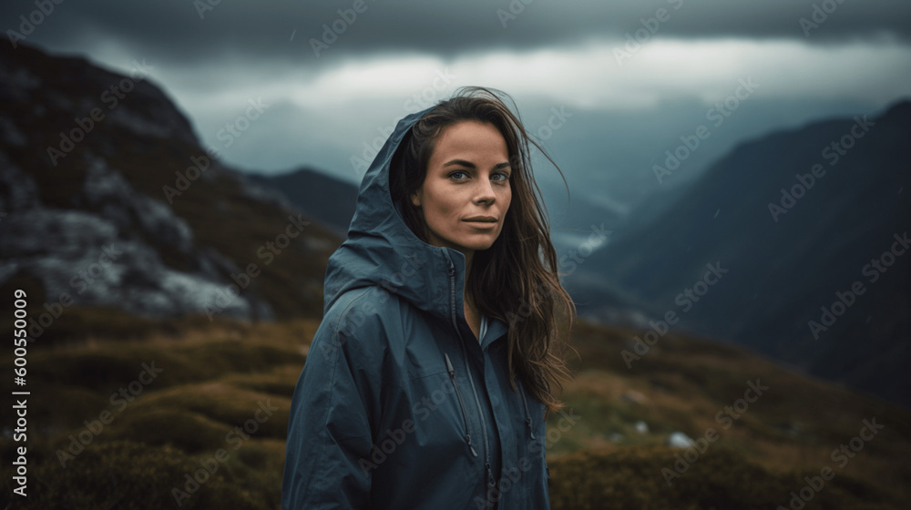 woman in the mountains