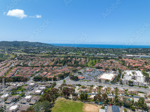 Aerial view over houses and condos in San Diego and ocean on the background,, California, USA © Unwind