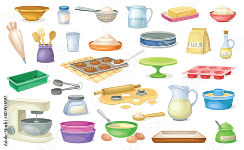 Set of bakery ingredients