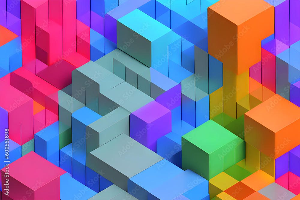 Obraz premium Colorful geometric abstract background created using gererative ai