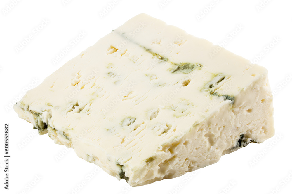 blue cheese, isolated on white background, full depth of field