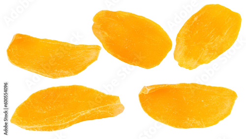 Dried Mango, isolated on white background, full depth of field