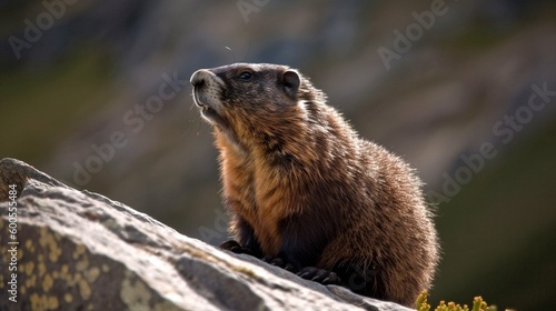 marmot on a rock generative ai