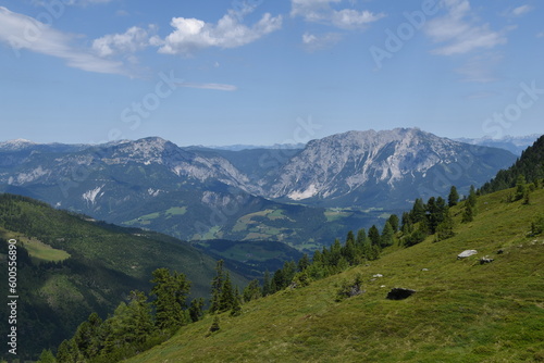 Panorama über Stoderzinken, Kammspitz und Ennstal vom Schladminger Törl, Schladminger Tauern, Steiermark