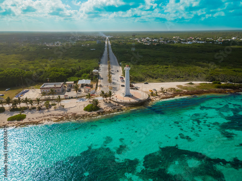 Lighthouse at Mahahual, Quintana Roo, Mexico