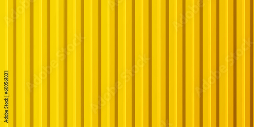 A sheet of yellow corrugated board. Galvanized iron for fences, walls, roofs. Realistic isolated vector illustration. photo