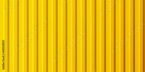 A sheet of yellow corrugated board. Galvanized iron for fences, walls, roofs. Realistic isolated vector illustration.
