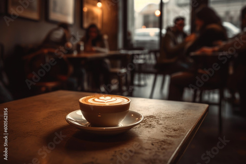 Coffee cup on the table coffee shop. Generative AI