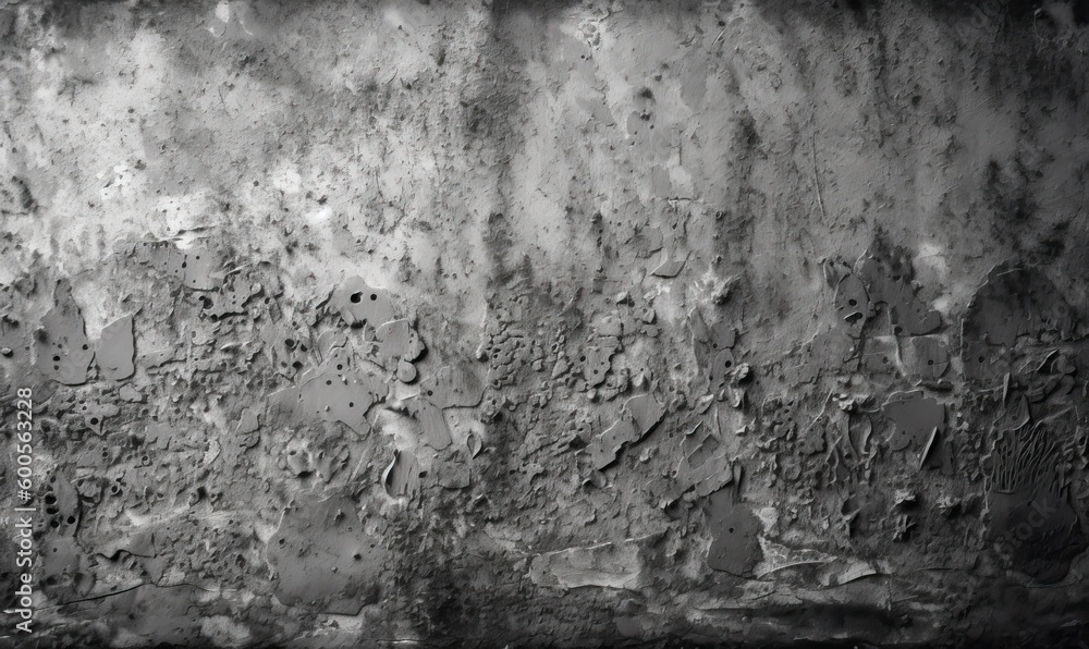 Fototapeta premium Old wall texture cement dirty gray with black background, generative AI