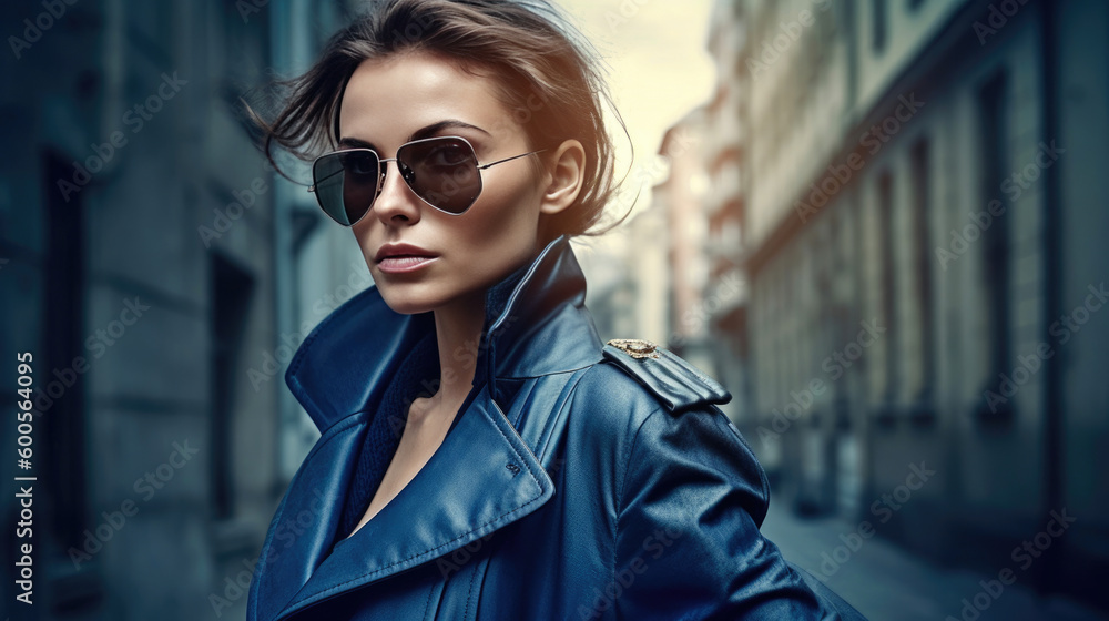 Model posing in a contemporary cityscape, wearing the latest fashion trends. Generative AI Model posing in a contemporary cityscape, wearing the latest fashion trends. Generative AI