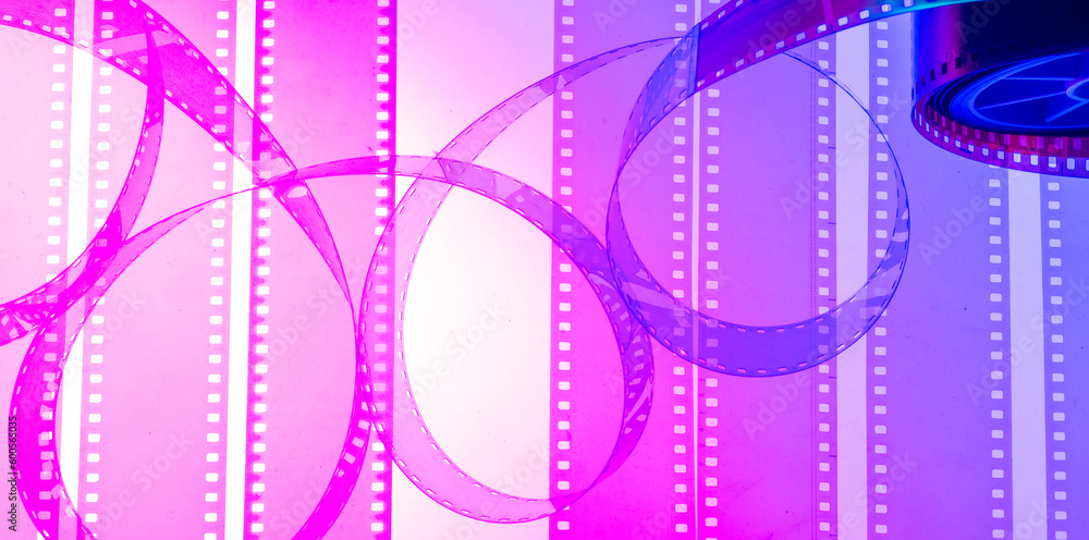 colored background with film strip