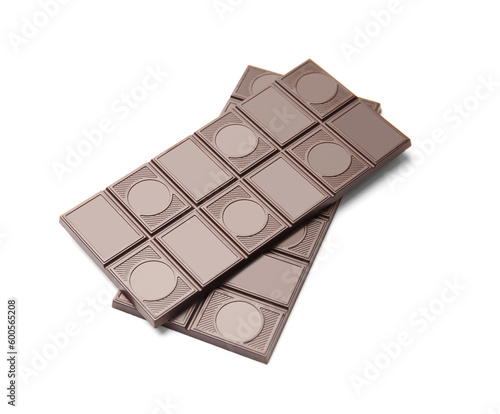 Black chocolate isolated on white background top view.